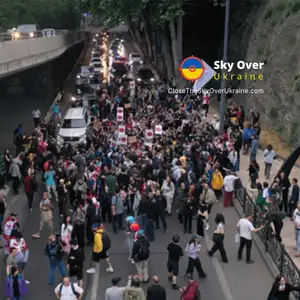 Demonstrators block traffic in Tbilisi