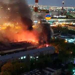 A leading aircraft development company is on fire in Moscow